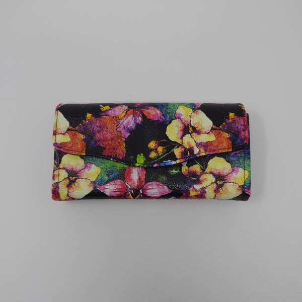 Necessary Clutch Wallet - Black Floral (Full Vinyl)